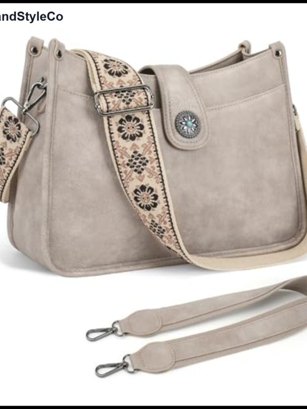 APHISON Vegan Leather Crossbody Hobo Purse Shoulder Handbag 2 Straps